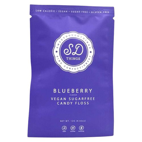 SweetDoughThings Blueberry Flavour Sugar-Free Candy Floss 12G