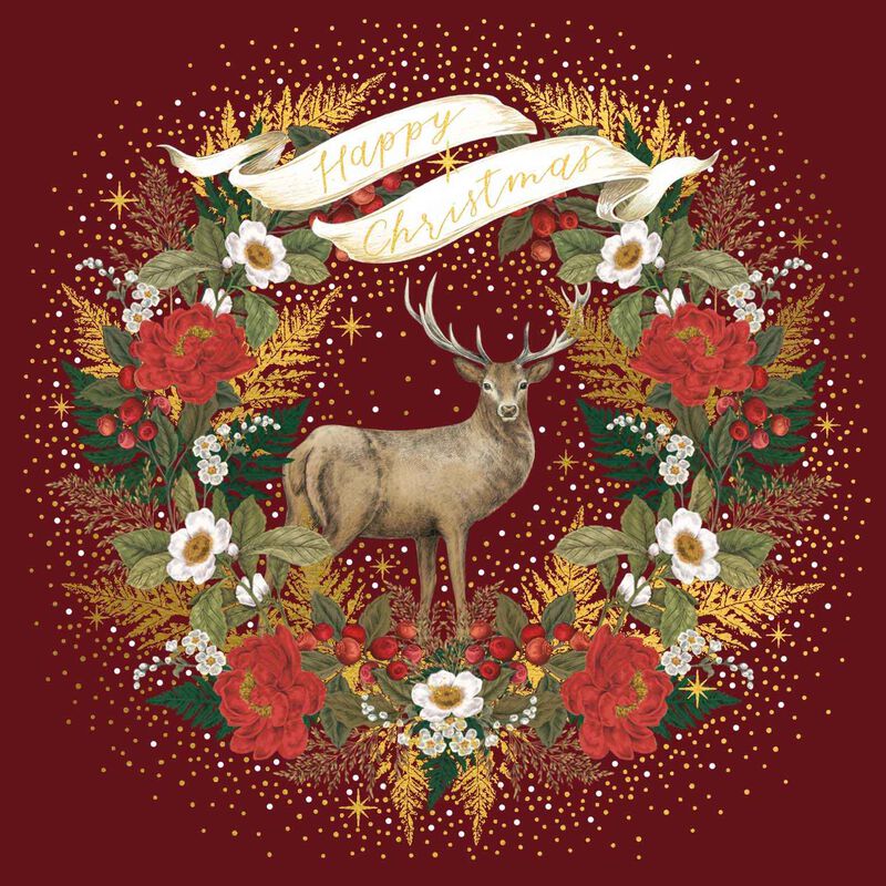 Image Gallery Stag Christmas Card Lux Box of 8 image number 0