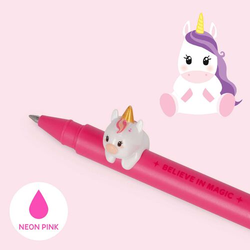 Legami Unicorn Lovely Friends Gel Pen With Animal Decoration
