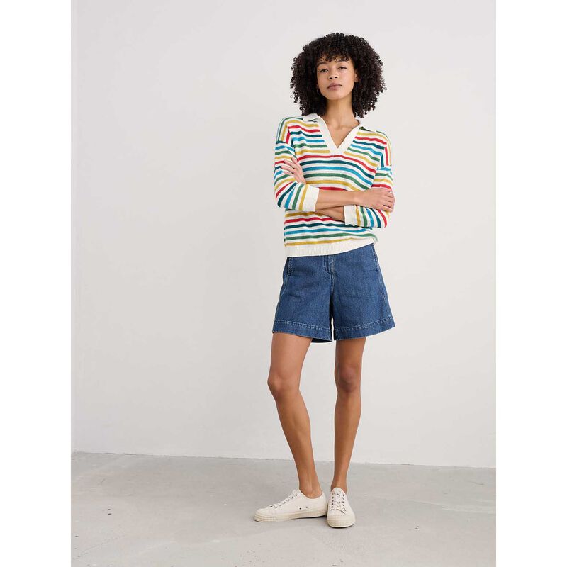 Seasalt Cornwall Gwynver Jumper Mini Cornish Raspberry Multi image number 3