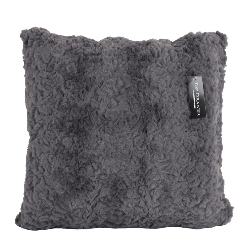 Top Drawer Faux Rabbit Fur Textured Cushion 45x45cm With Inner Winter Wolf image number 0