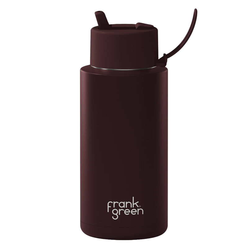 frank green 34oz Reusable Bottle with Flip Straw Lid Chocolate image number 0