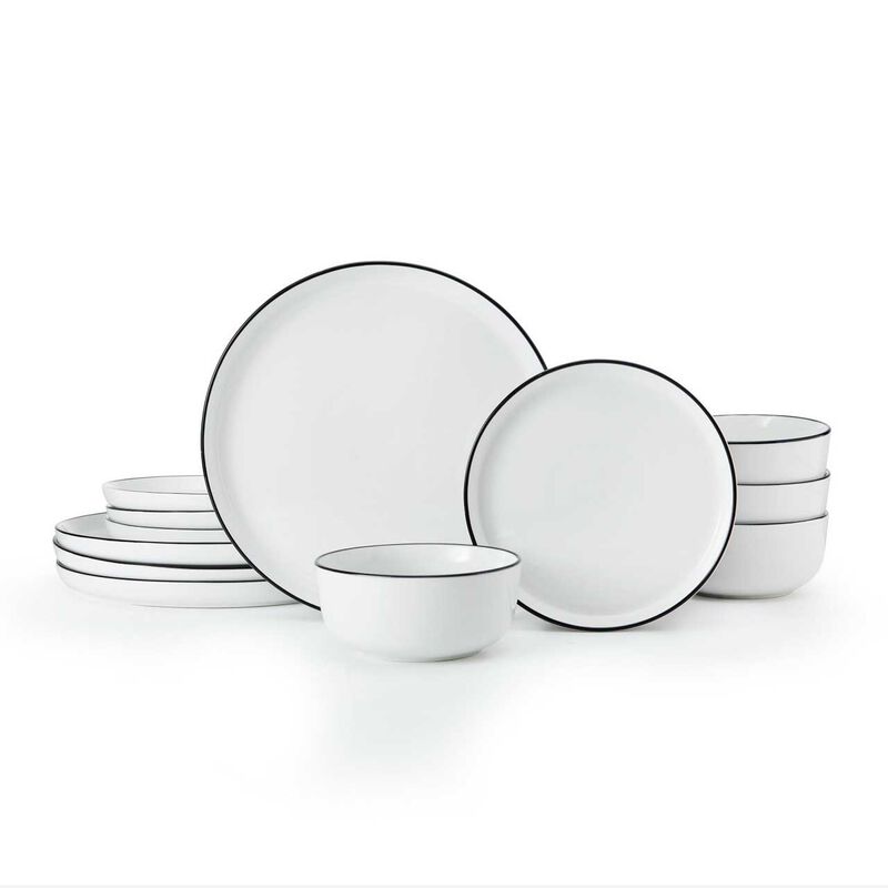 Mikasa Limestone Porcelain 12Pc Dinner Set - White image number 3