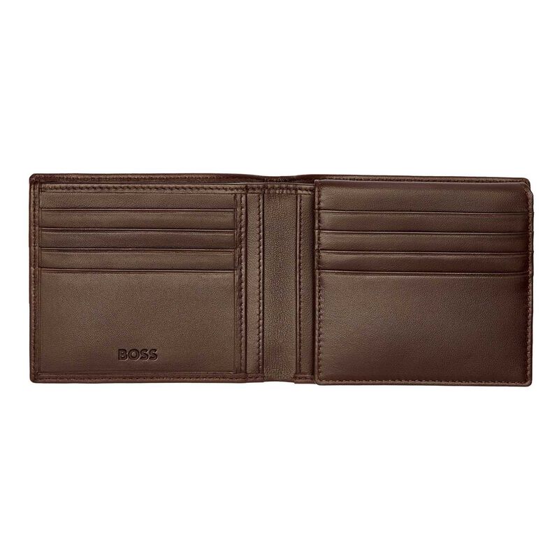 BOSS Trifold Leather Wallet Classic Smooth Brown image number 2
