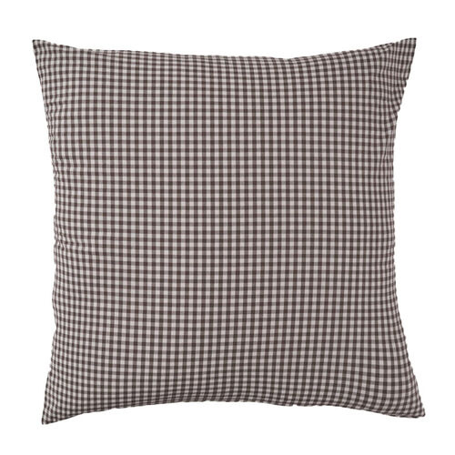 Città Gingham Organic Cotton Euro Pillowcase Cocoa 65x65cm