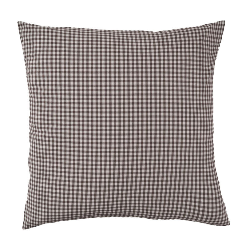 Città Gingham Organic Cotton Euro Pillowcase Cocoa 65x65cm image number 0