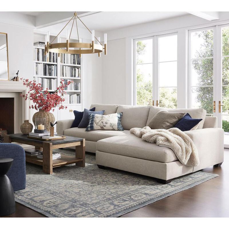 Pottery Barn Big Sur Square Arm Sofa Left Arm Loveseat Chaise Sectional image number 3