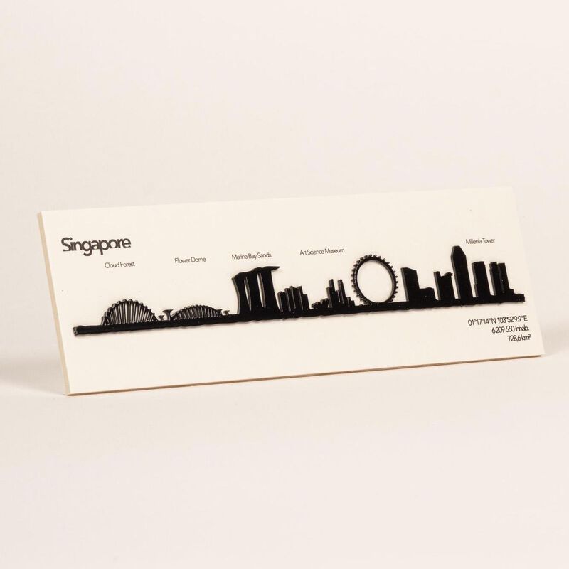 The Line Mini Skyline of Singapore Black Steel Silhouette 19cm image number 2