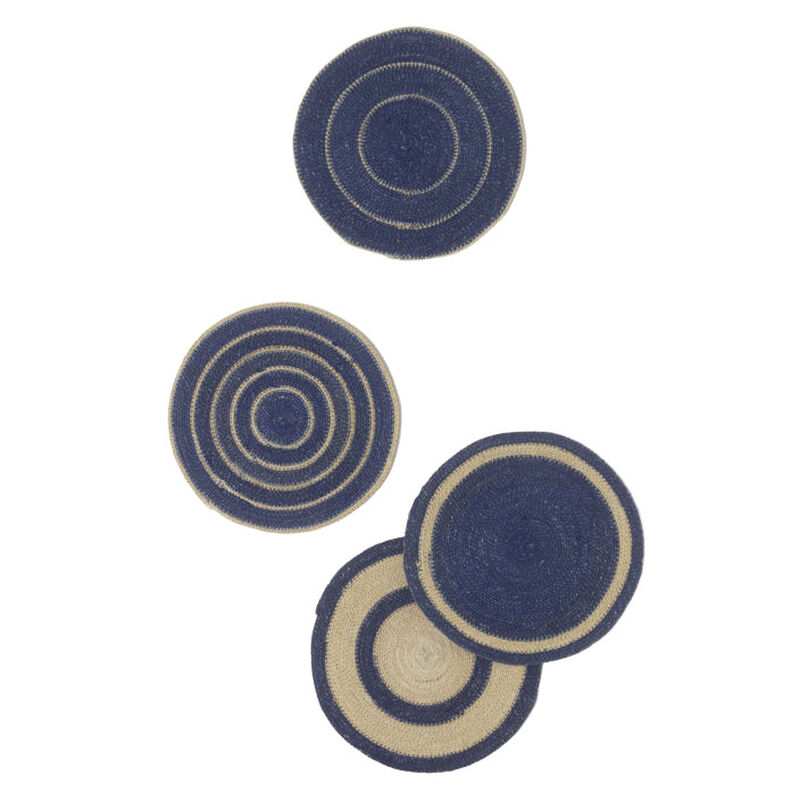Citt&agrave; Agora Woven Placemat S/4 Cobalt/Natural 34cmdia image number 0