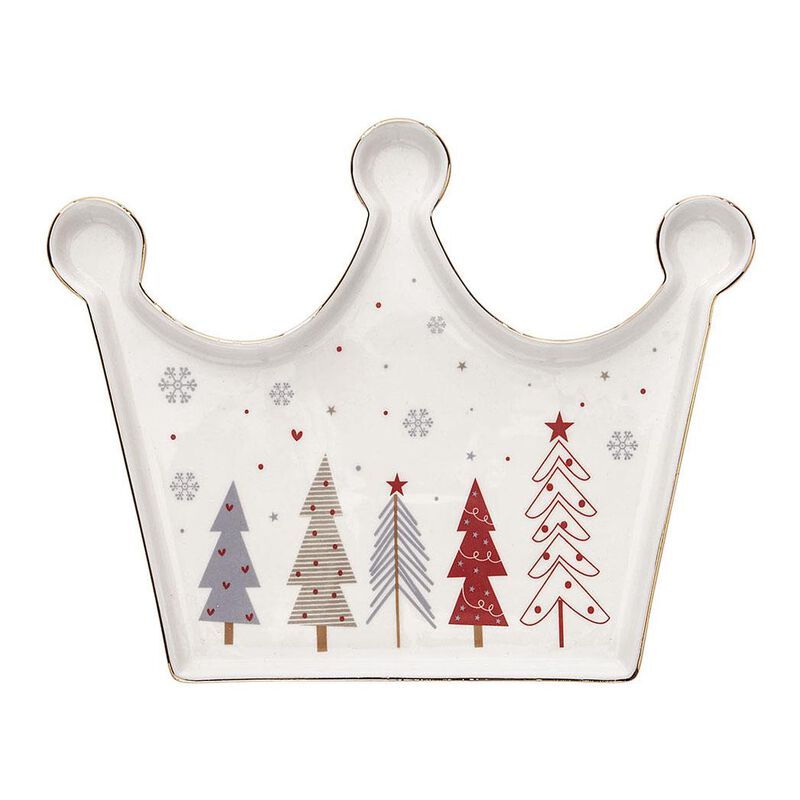 Brandani Little Tray Crown Fiocco Di Neve New Bone China image number 0