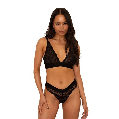 Lemonade Dolls Lace Bralette Black
