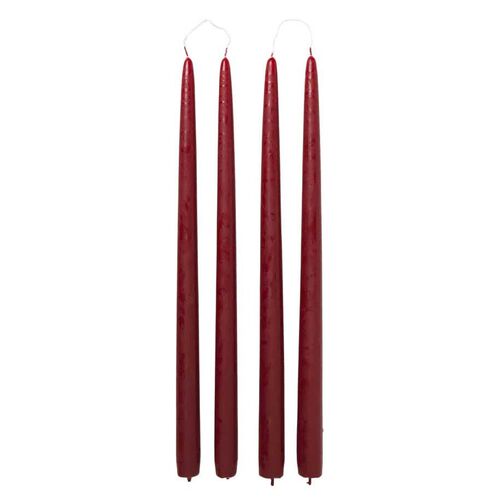Broste Candle Taper Set Of 4 H380 - Burgundy