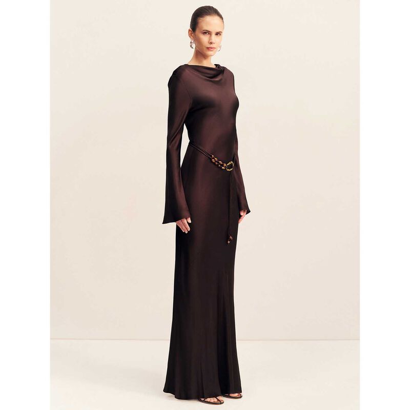 Shona Joy Agnes Long Sleeve Maxi Dress with Belt image number 3