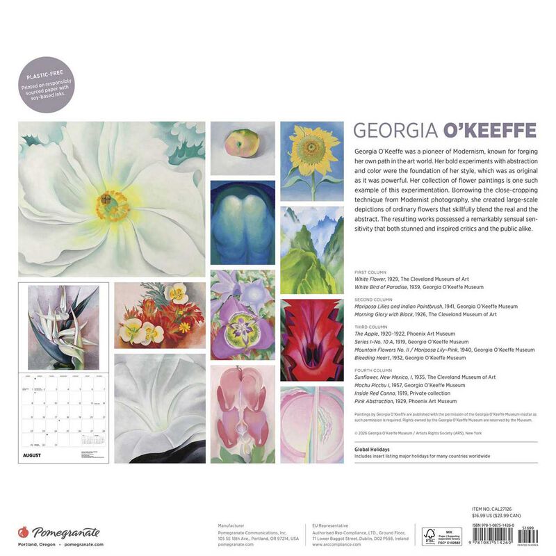 Pomegranate Georgia O'Keeffe Wall Calendar 2027 image number 2