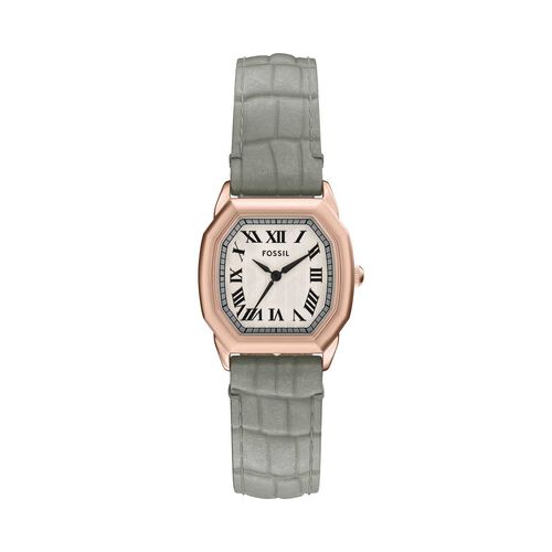 Fossil Harlow Three-Hand Grey Croco Leather Watch