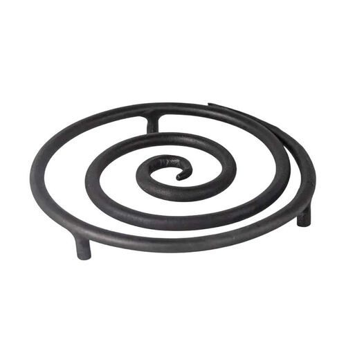 French Country Spiral Forged Trivet Black