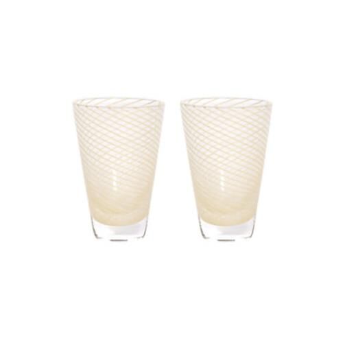 OYOY Yuka Swirl Glass Pack Of 2 Yellow