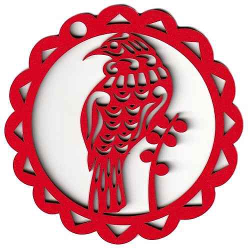 Abstract Designs Block Red Tui Circle Xmas Decoration