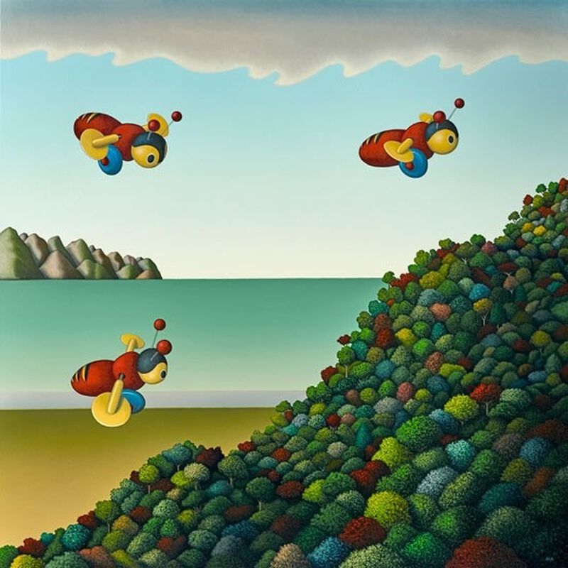 Hamish Allen Busy Bees Matted Print image number 0