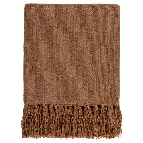 Baya Richmond Wool Blend Throw 125x150cm - Cinnamon