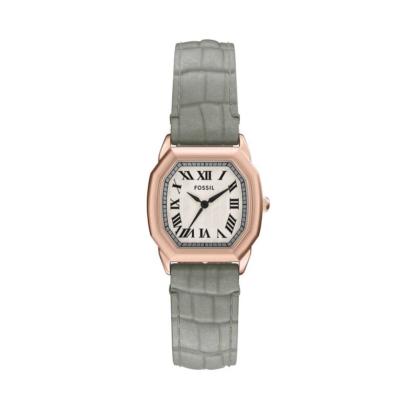 Fossil Harlow Three-Hand Grey Croco Leather Watch image number 0
