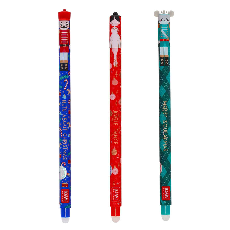 Legami Set of 3 Erasable Gel Pens - Nutcracker, Ballerina & Mouse image number 1