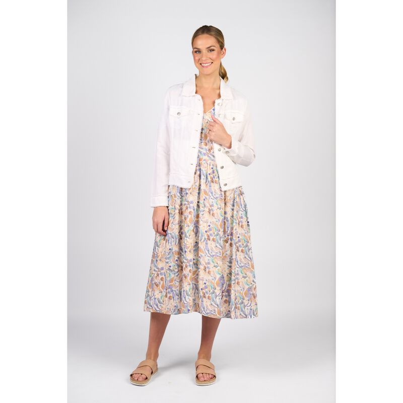 Vassalli Linen Jacket with Frayed Seams image number 15