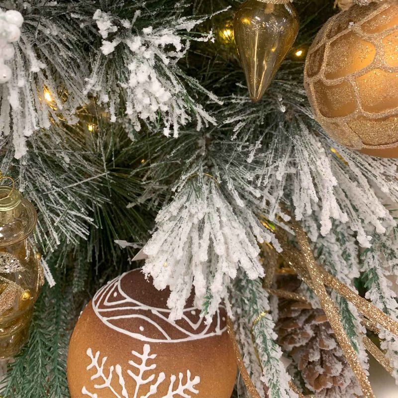 Snowy Pine Christmas Tree With Pinecone & 420 Warm Lights - 7.5 Foot image number 1