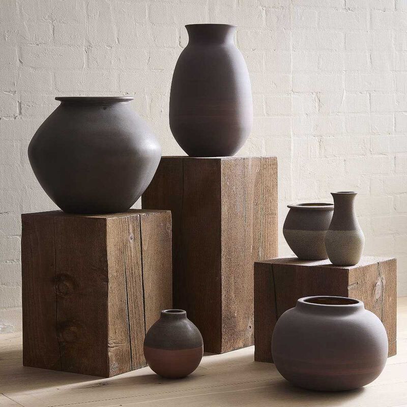 West Elm Sierra Salt Fired Angled Vase image number 1