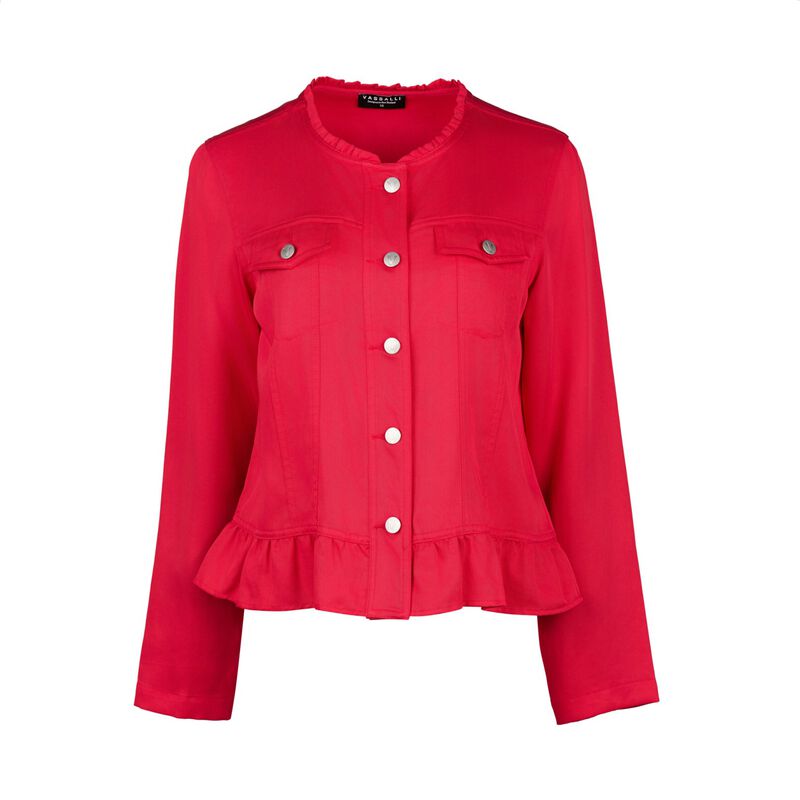Vassalli Button Up Jacket With Frill Hem image number 2