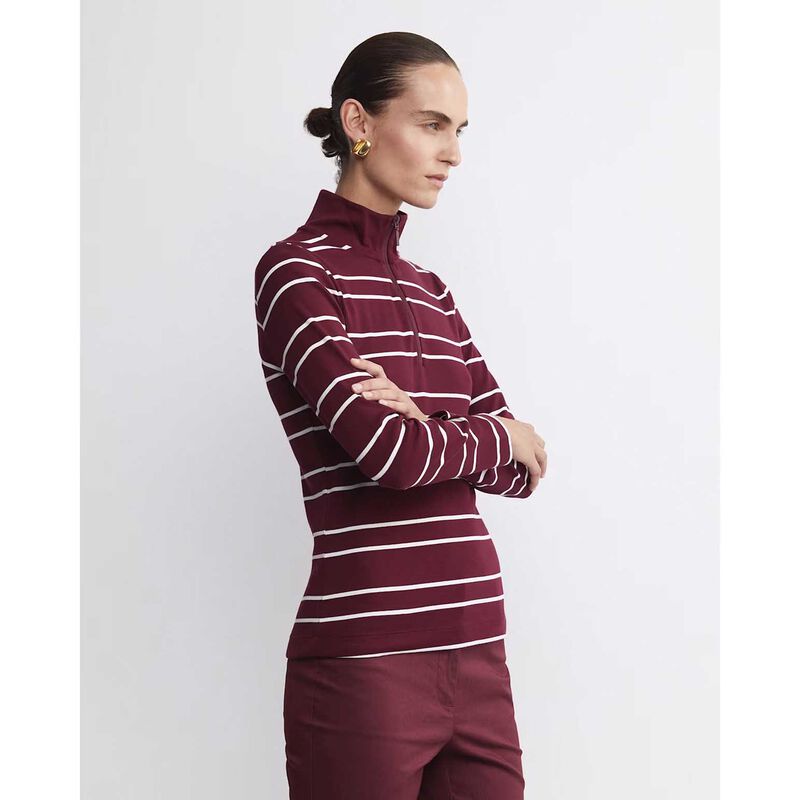Sportscraft Lucy Stripe Zip Funnel Neck image number 2