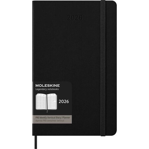 Moleskine Diary 12 Month Pro Weekly Vertical HC Large Black 2026
