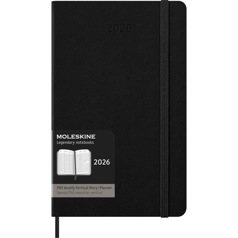 Moleskine Diary 12 Month Pro Weekly Vertical HC Large Black 2026 image number 0