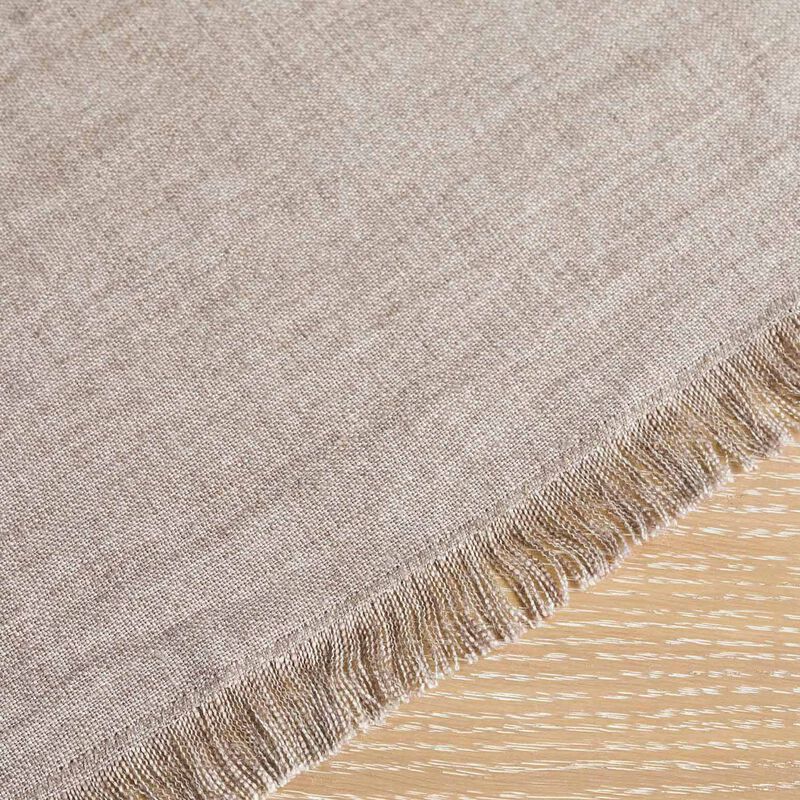 Pottery Barn Frayed Linen Table Throw Flax image number 1