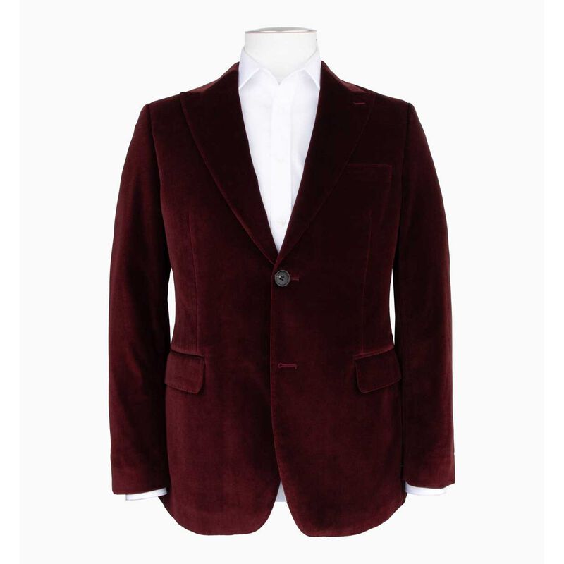 Rembrandt Lyon Burgundy Velvet Blazer image number 1