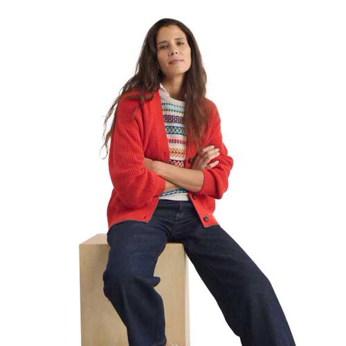 Seasalt Cornwall Winding Creek Cardigan Tomato