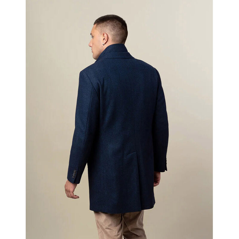Rembrandt Compton Navy Herringbone Overcoat image number 1