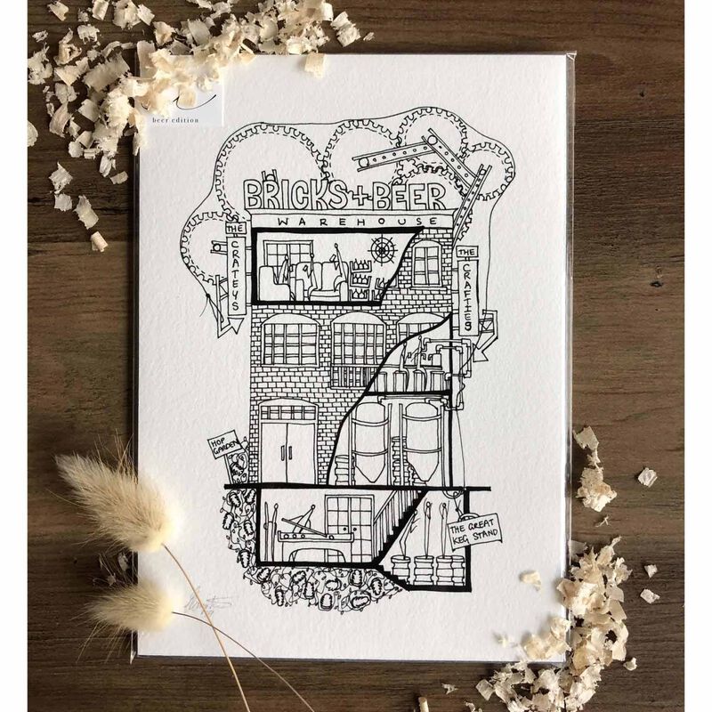 Ellie Compton Bricks Print A5 Unframed image number 0