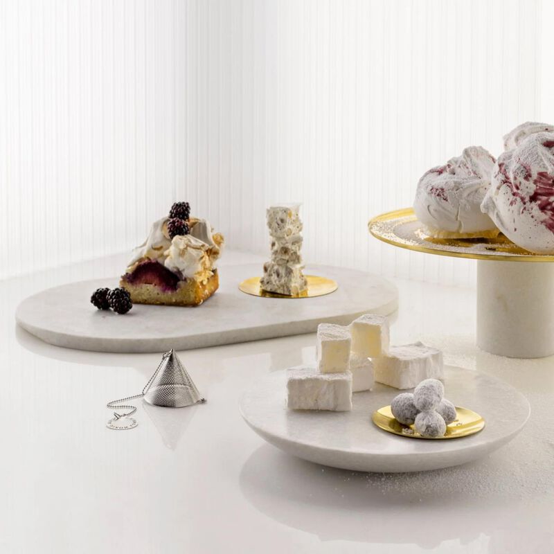 Tom Dixon Stone Serve Board White Morwad Marble & Brass image number 2