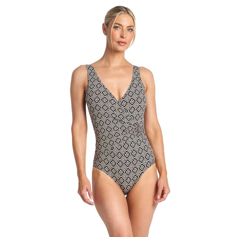 Jantzen Geneva Bar Surplice One Piece Black image number 0