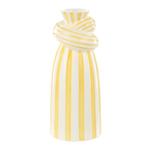 Emporium Lulu Collection Twist Stripe Vase Small - Yellow