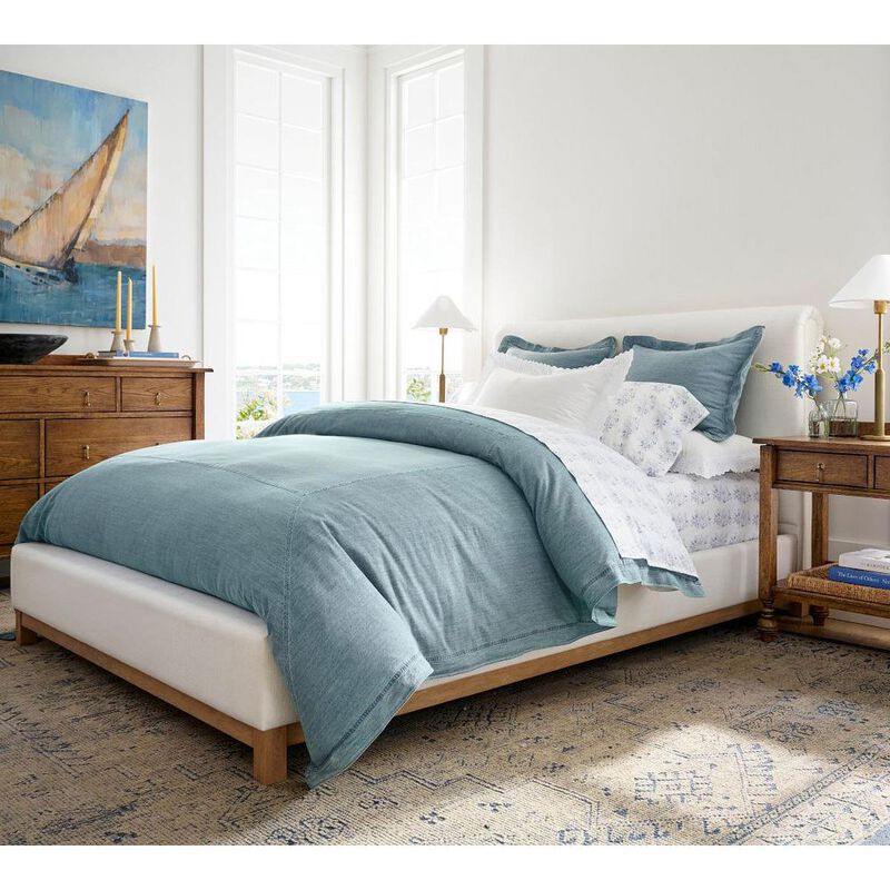 Pottery Barn Soft Washed Denim Duvet Cover Denim - Queen image number 0