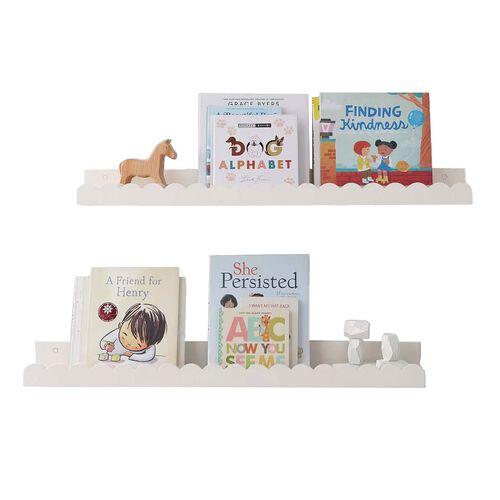 Pottery Barn Kids Scalloped Book Ledge Simply White