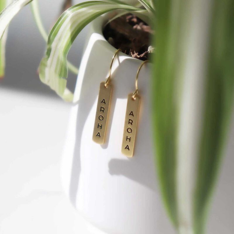 Little Taonga Te Reo Aroha Earrings - Gold image number 1