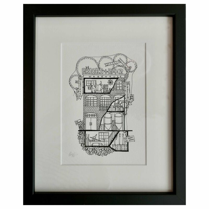 Ellie Compton Bricks Print A5 Framed image number 0