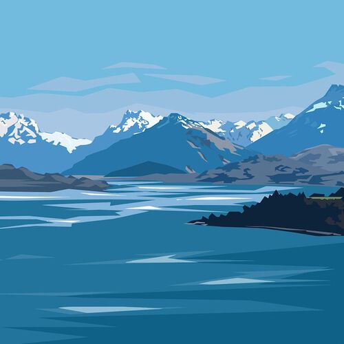 Lake Wakatipu by Ira Mitchell Notecard