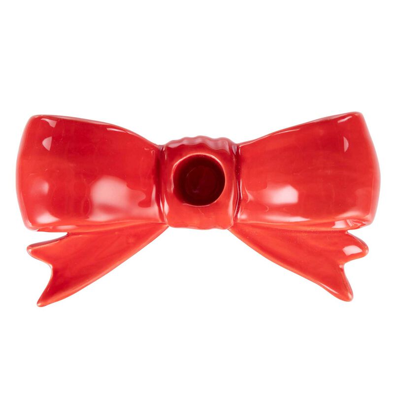 Emporium Saylor Bow Candle Holder 14.5x8x5.3cm Red image number 2