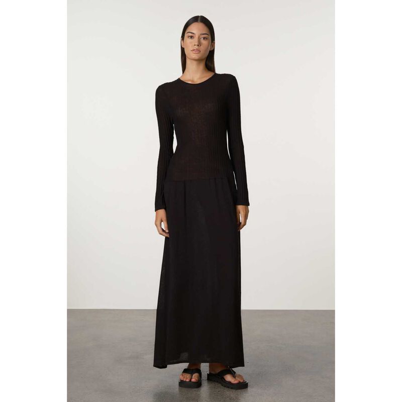 Zulu & Zephyr Black Rib Knit Dress image number 2