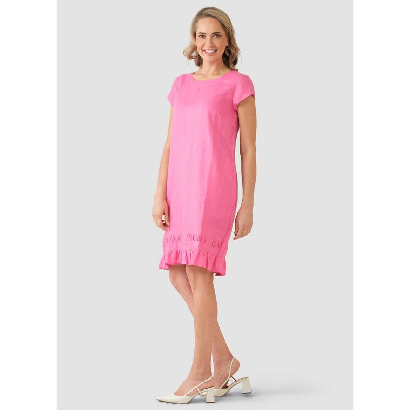 B Essentials Linen Short Sleeve Dress image number 3