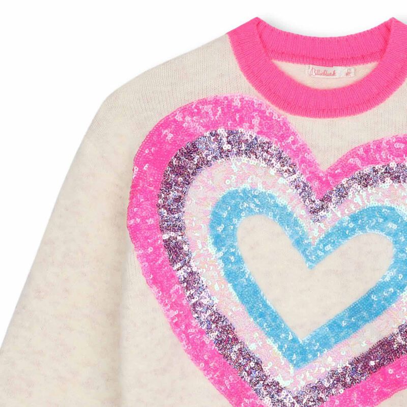 Billieblush Sequin Heart Sweater 3Y - 6Y image number 2